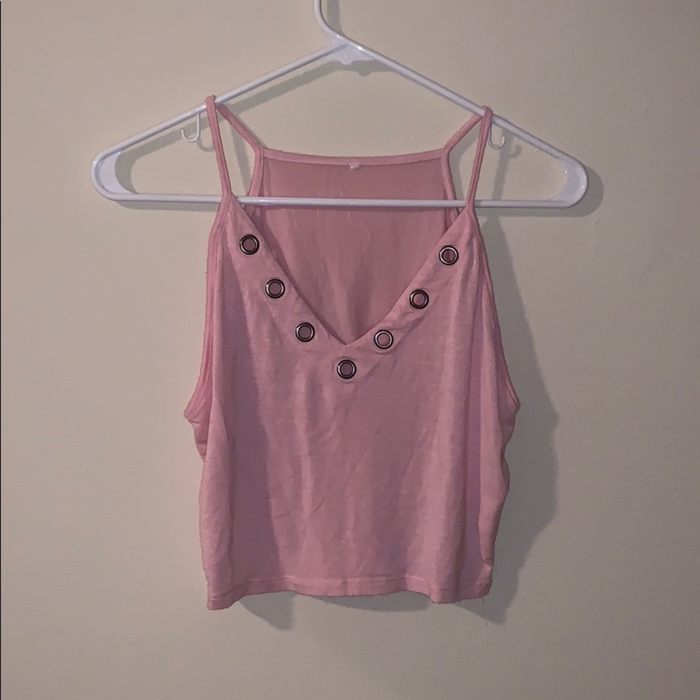 pink crop top tank